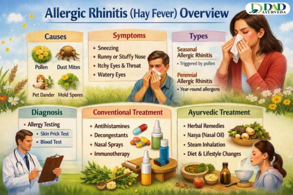 Allergic Rhinitis (Hay Fever): Causes, Symptoms, Types, Diagnosis, Conventional & Ayurvedic Treatment